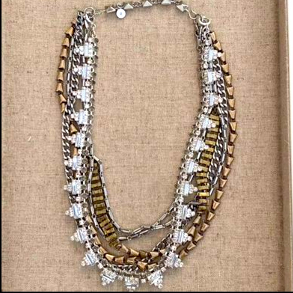 Stella & Dot mixed metal (gold & silver/two-tone) sutton necklace with box.